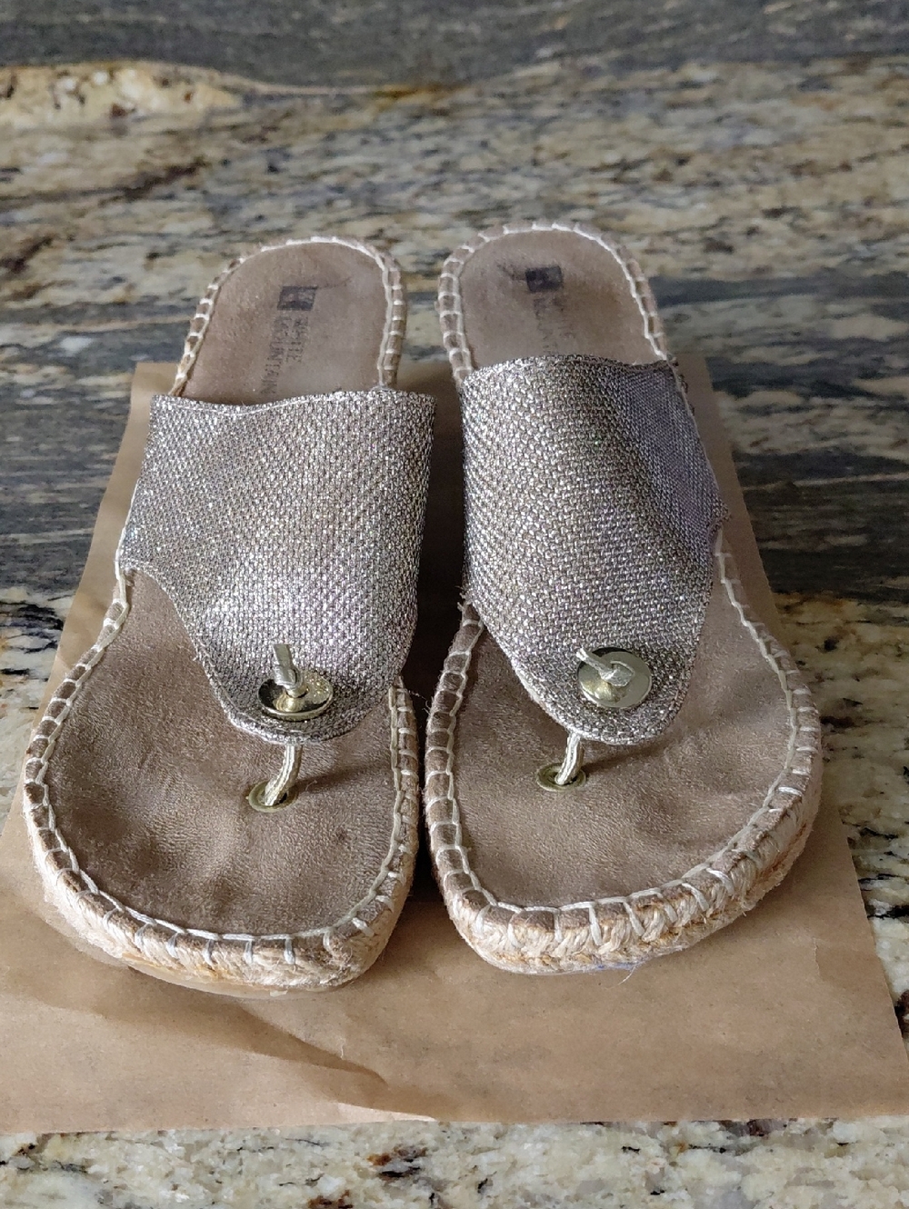 Women’s Metallic Gold Toe-Post Sandals